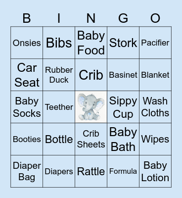 Christie's Baby Shower Bingo Card