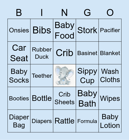 Christie's Baby Shower Bingo Card