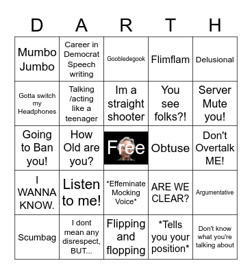 Darth Dawkins Atheist Helpline Bingo Card