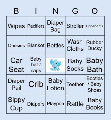 Christie's Baby Shower Bingo Card