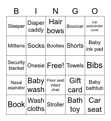 Baby Parsons Bingo Card