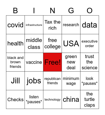 Bidens Bingo Card