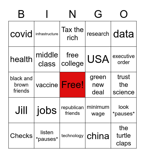 Bidens Bingo Card