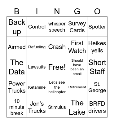 EMS Inservice BINGO Card