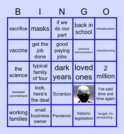 B I D E N Bingo Card