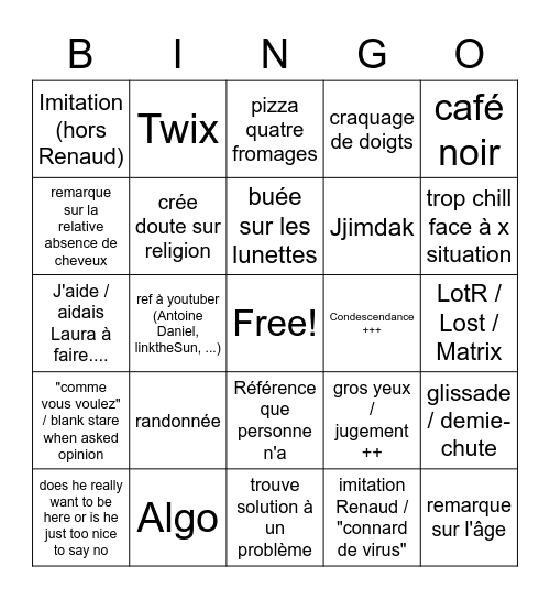 Bingo Ilias Bingo Card