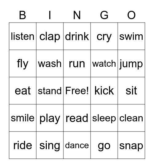 Free Time! Bingo Card