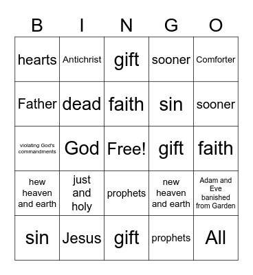 TEST REVIEW #3 Bingo Card