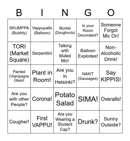 MESTA USP - VAPPU Bingo 2021 Bingo Card
