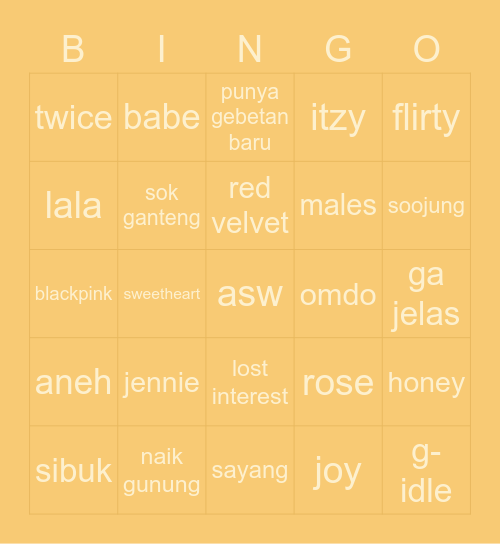 🌈joy🌈 Bingo Card