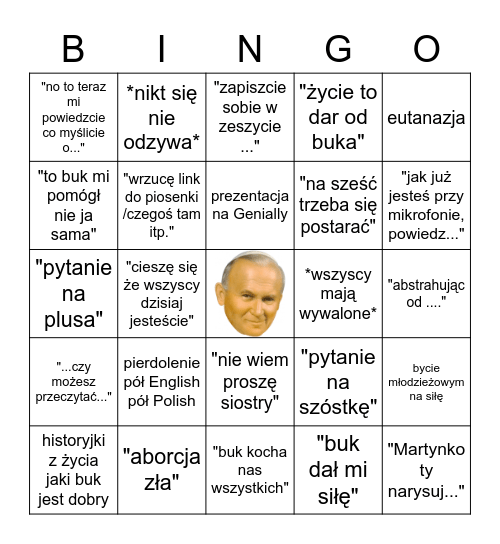 religia Bingo Card