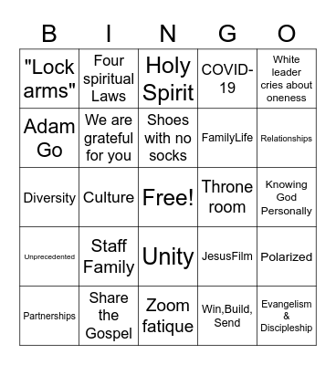 Lenses Bingo Card