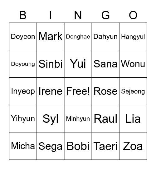 Burhan Bingo Card