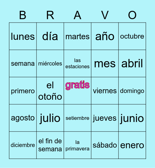 La Fecha Bingo Card