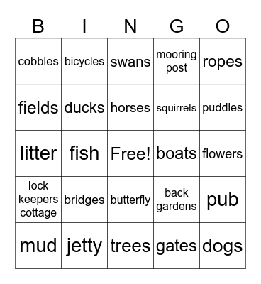 Canals Bingo Card