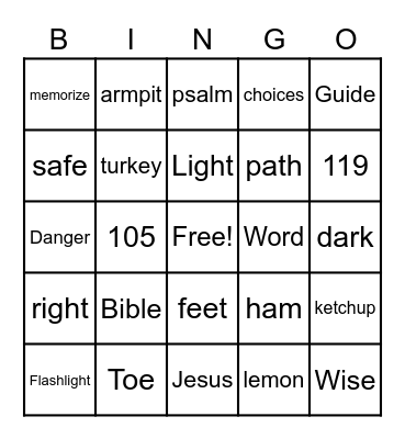 Psalm 11:105 Bingo Card