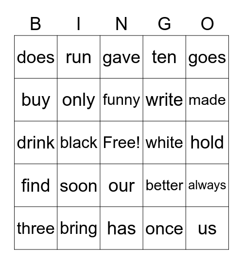 BINGO LIST #7 Bingo Card
