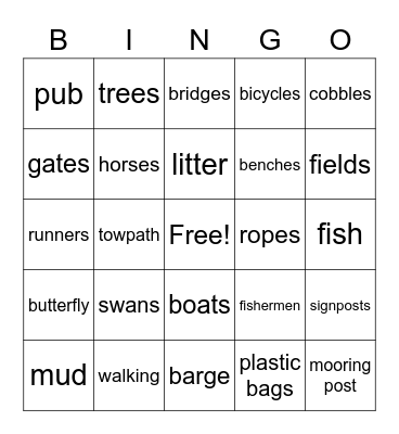 Canals Bingo Card