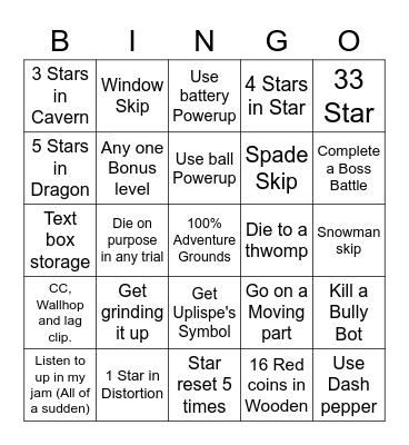 AF2 Bingo Card