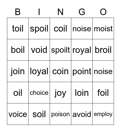oi Bingo Card