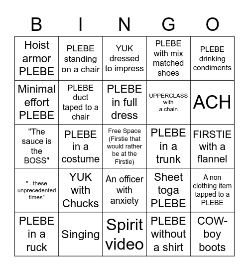 SpIrIt DiNnEr Bingo Card