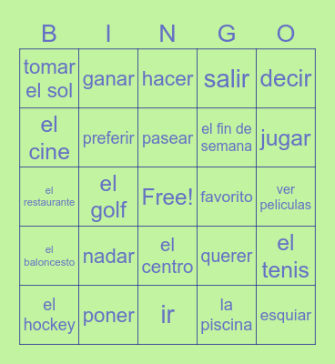 Lesson 4 Vocab Bingo Card