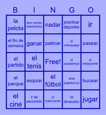 Vocabulario 4 Bingo Card