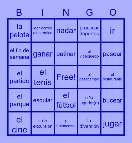 Vocabulario 4 Bingo Card