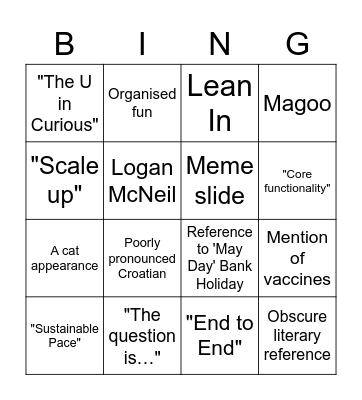 UTMOST BINGO Card