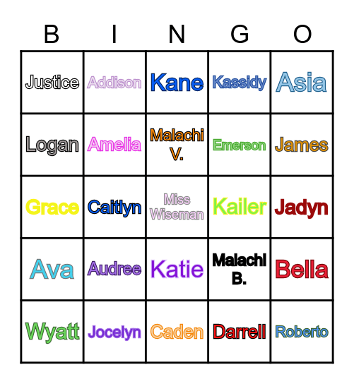 Block 1 BINGO Card