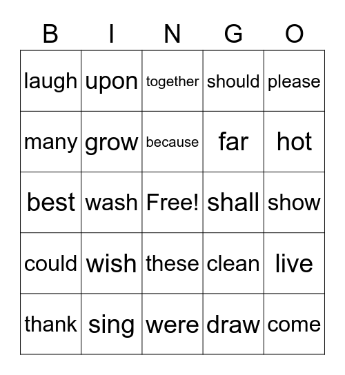 BINGO LIST #9 Bingo Card