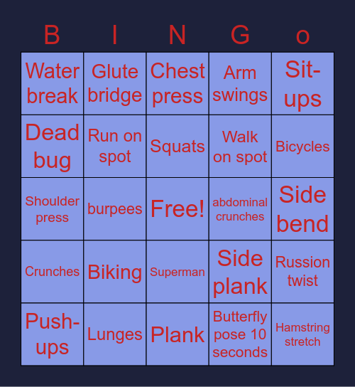 The Drained out bingo card Bingo Card