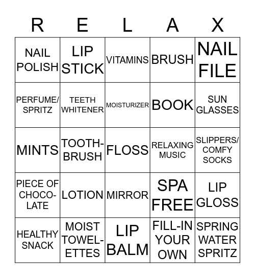 LEMONGRASS SPA Bingo Card