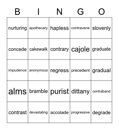 5th Grade Cumulative Test #3 Bingo Card