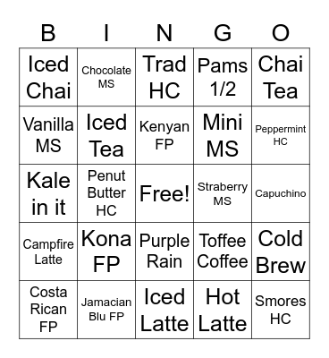 TP Bingo Card