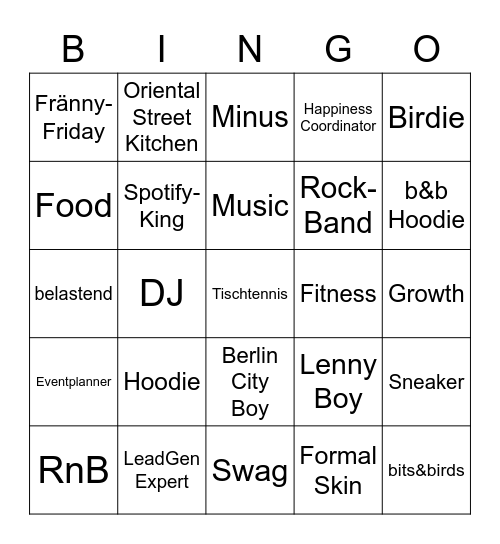 Lennarts Bingo Card