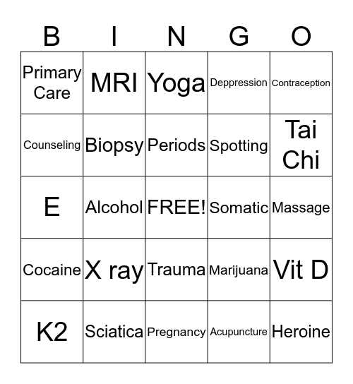 Didactics Bingo Card