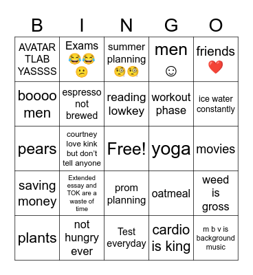 Fisher april 😂😂😂 Bingo Card