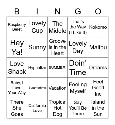 SUMMER! Bingo Card