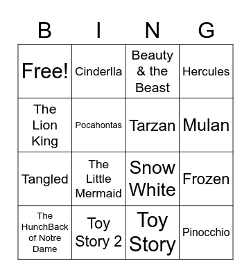 Musical Bingo! Bingo Card