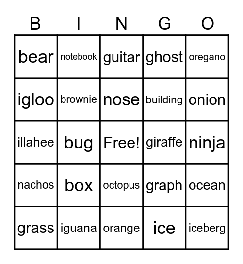 O.C RES HALL BINGO! Bingo Card