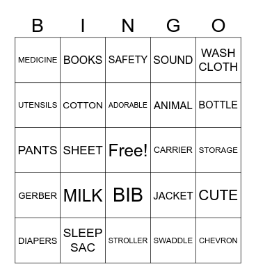 Baby Anderson Bingo Card