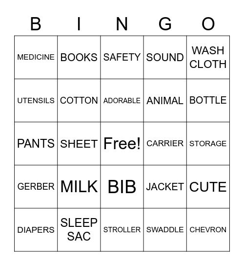 Baby Anderson Bingo Card