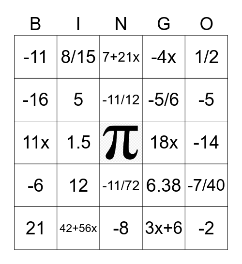 Basketball Bingo Card