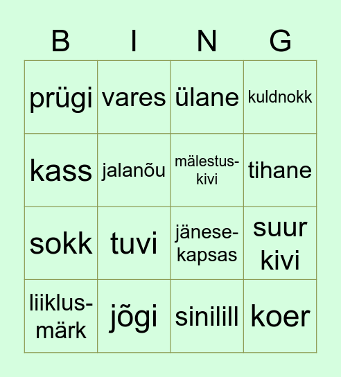 Jalutuskäigu BINGO Card