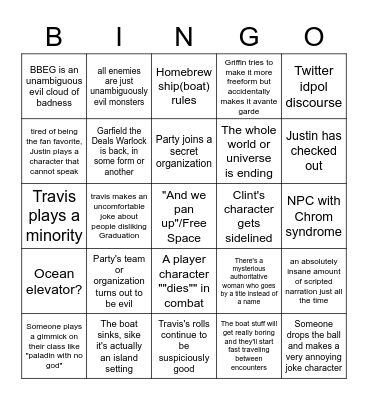 TAZ New Season Predictions Bingo Card