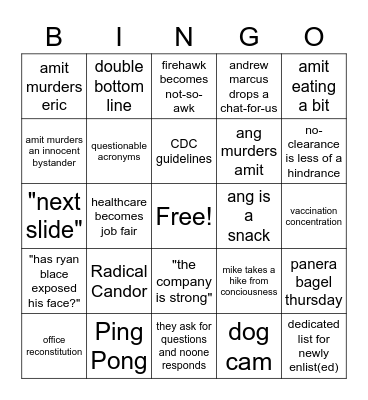 j Bingo Card