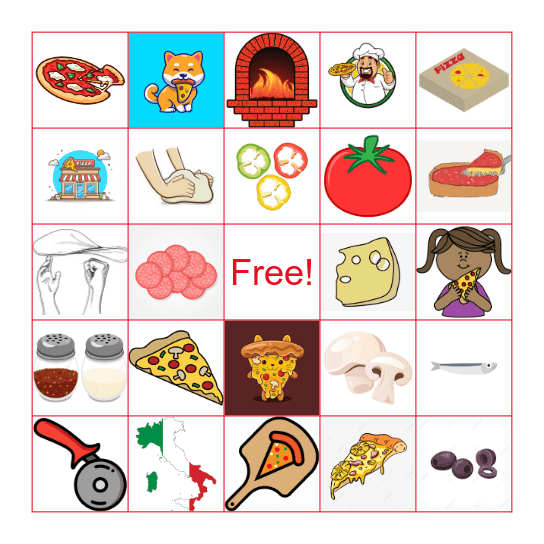 Pizza Bingo Card