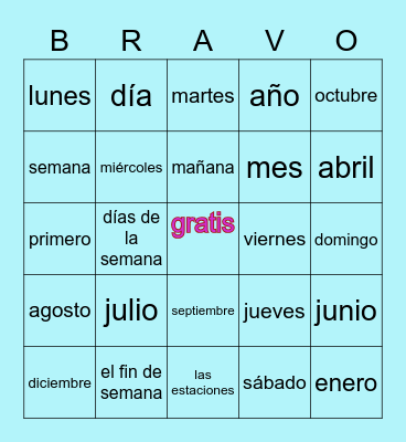 La Fecha Bingo Card