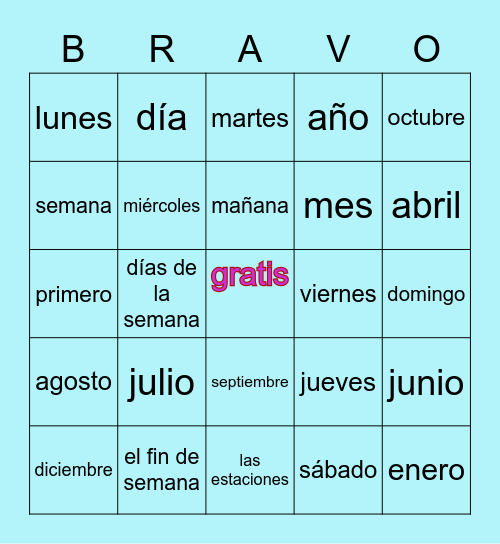 La Fecha Bingo Card